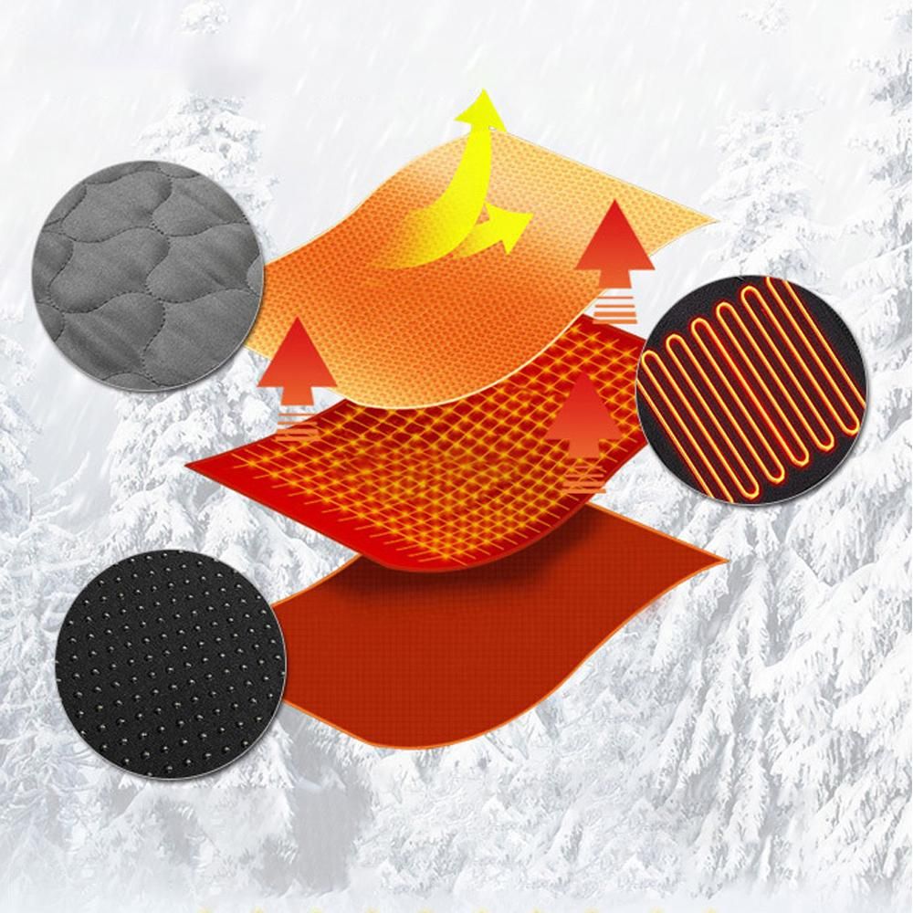 Heated Sleeping Bag Pad 5 Heating Zone 3-Level Temperature USB Power Warm Mat (Orange)