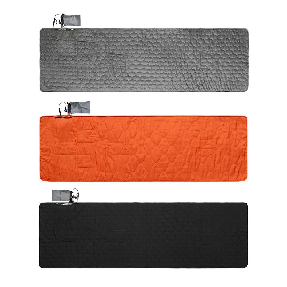 Heated Sleeping Bag Pad 5 Heating Zone 3-Level Temperature USB Power Warm Mat (Orange)