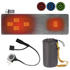 Heated Sleeping Bag Pad 5 Heating Zone 3-Level Temperature USB Power Warm Mat (Orange)