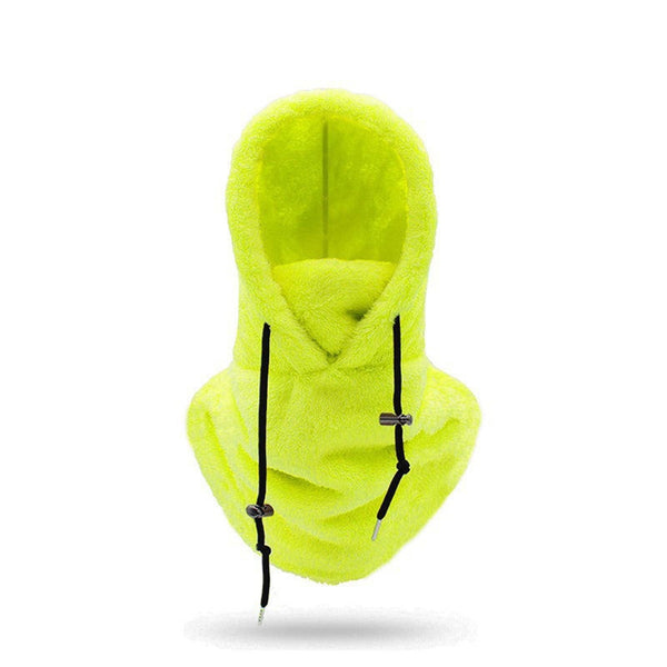 Green Fleece Lined Ski Mask with Warm Windproof Face Protection