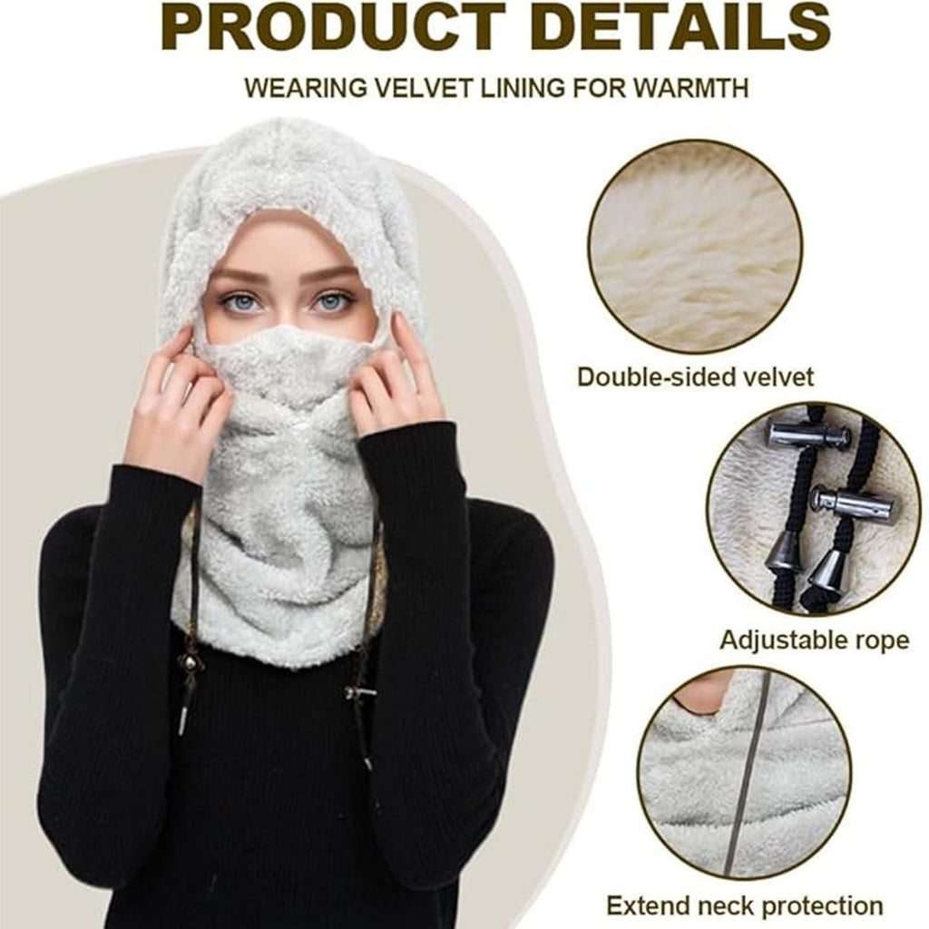 Ski Mask Winter Windproof Warm Uni Fleece Lined Face Cover Scarf (Green)