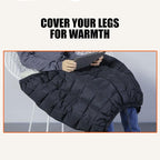 Cycling Leg Warmers Thermal Zipper Knee Sleeves Winter Waterproof 2pcs (Black)