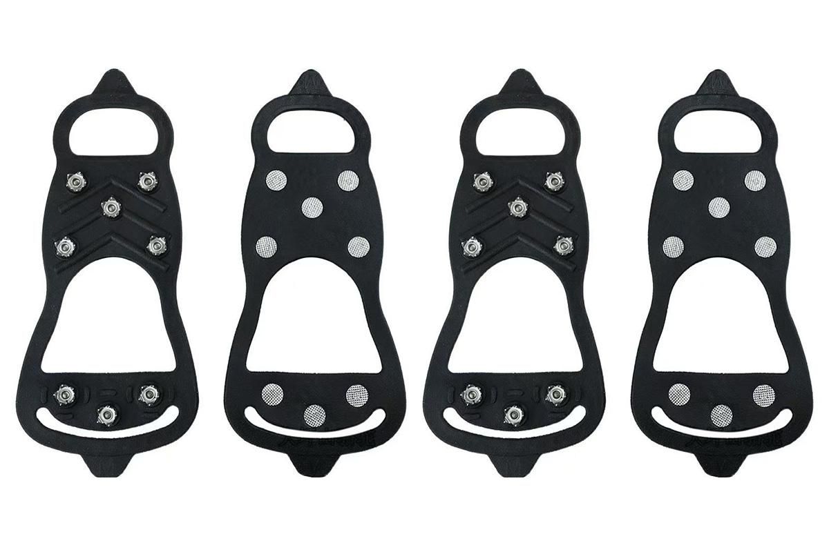 2 Pairs Ice Cleats Traction Crampons Snow Grips with 8 Spikes for Boots Shoes - For EU34-40