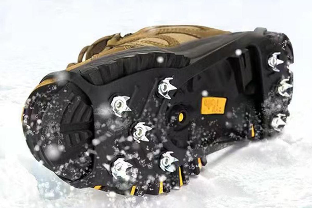 2 Pairs Ice Cleats Traction Crampons Snow Grips with 8 Spikes for Boots Shoes - For EU34-40
