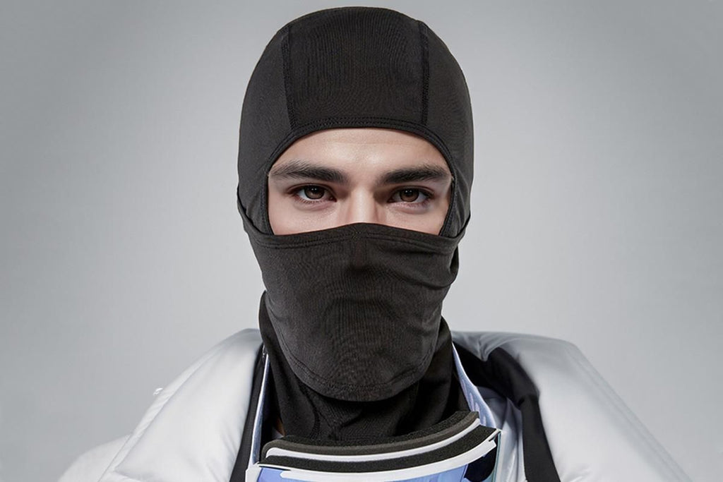 Windproof Thermal Face Mask Headgear for Outdoor Sports - Pure Black