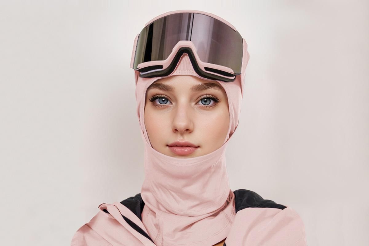 Windproof Thermal Face Mask Headgear for Outdoor Sports - Sakura Pink