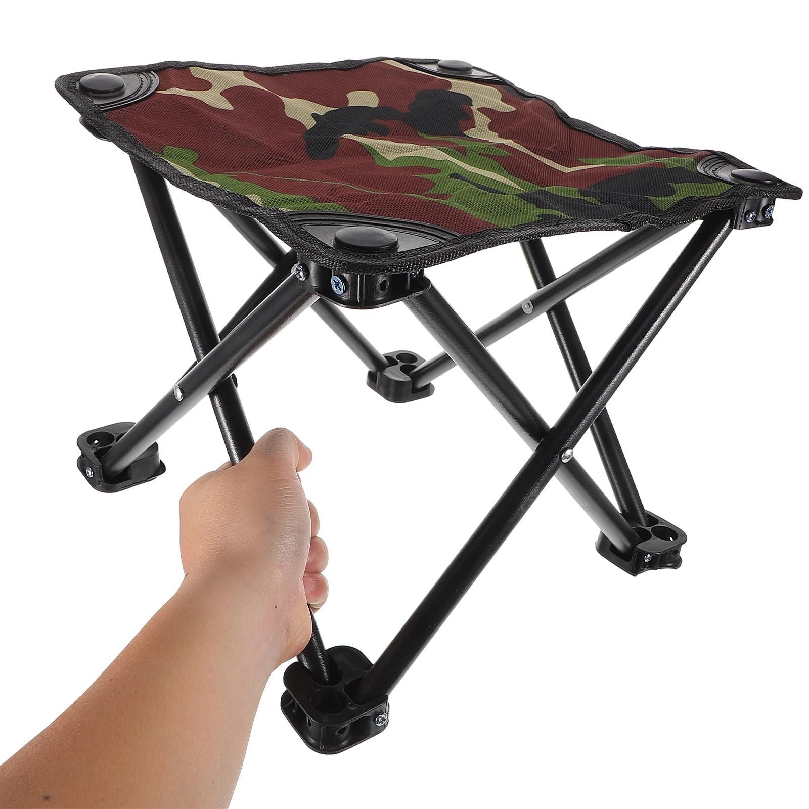 Portable Mini Folding Stool Camouflage Pattern Fishing Camping Stool Chair Outdoor Small Seat For Outdoor Hiking Gardening Beach Travelling