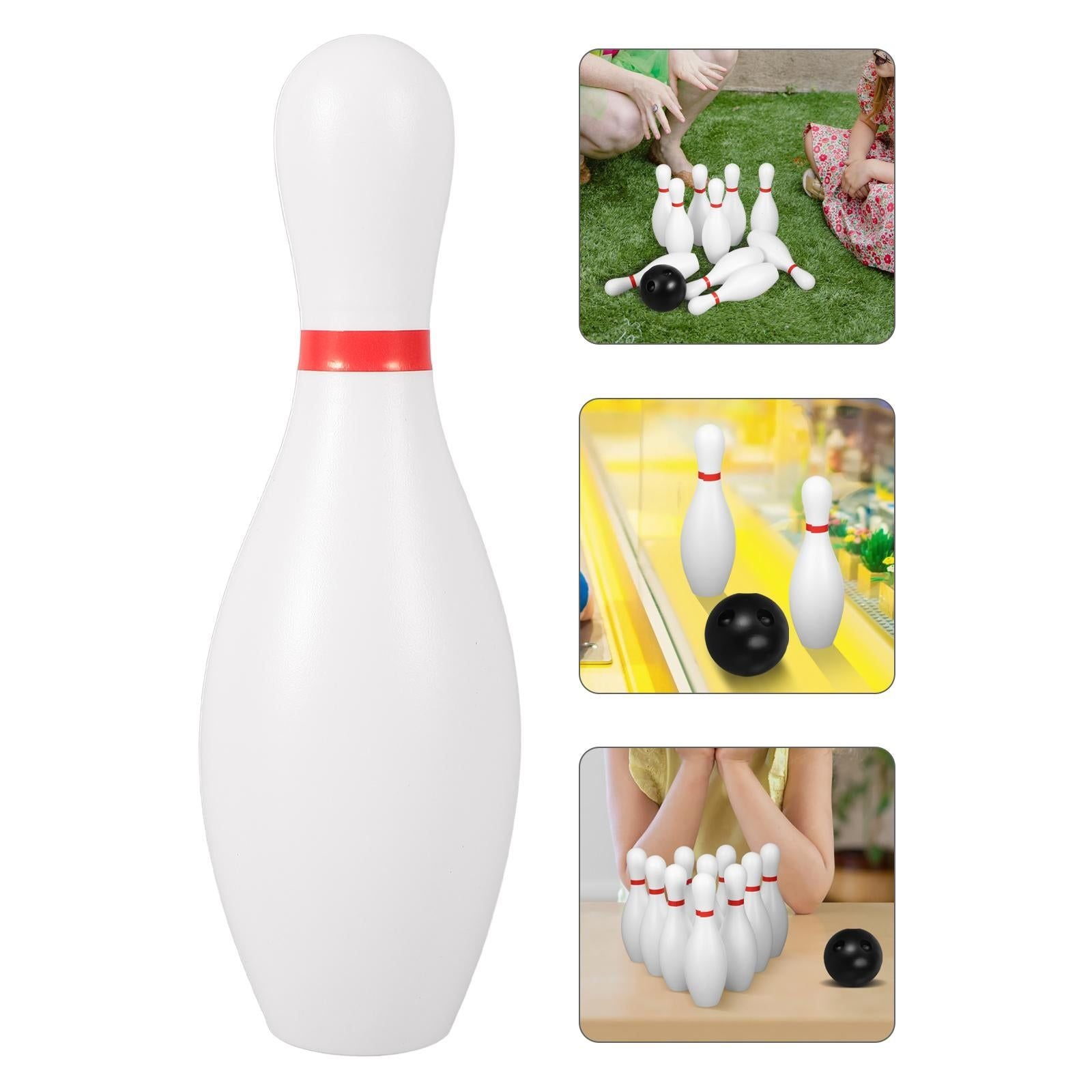 1 Set Miniature Bowling Balls: 5.9inch Plastic Bowling Pins With 2.7 Inch Black Balls - Indoors Sports Toy For