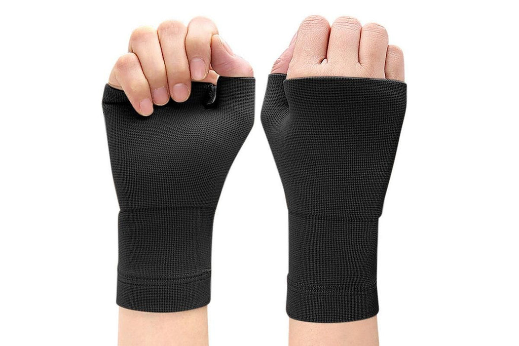 1Pair Wrist Brace Glove Sport Wrist Support for Fitness Weightlifting Black - S