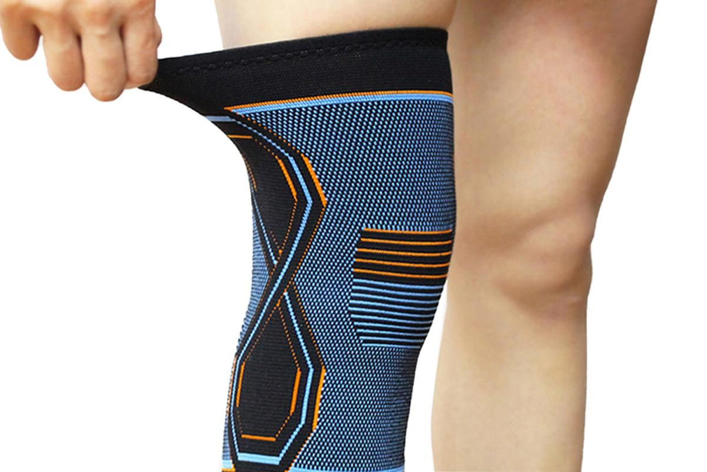 2-Pack Knitted Knee Support Sleeve Leg Brace for Gym Sports Running(S)