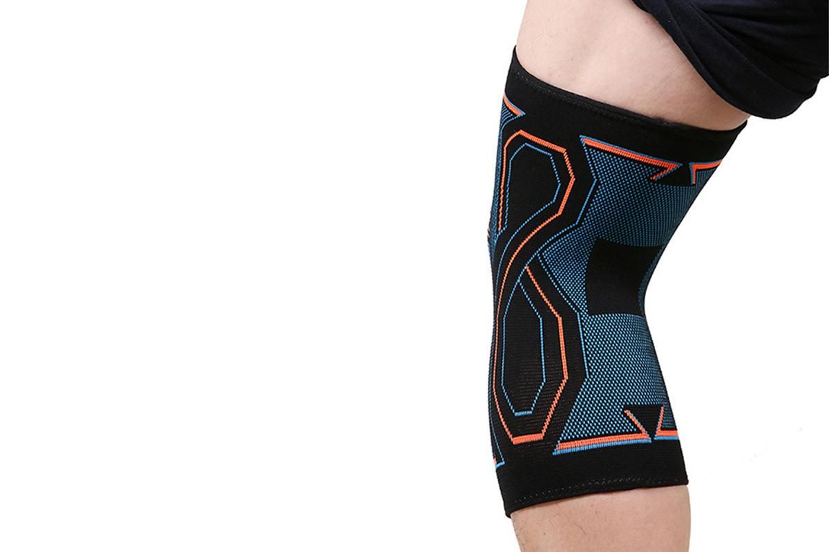 2-Pack Knitted Knee Support Sleeve Leg Brace for Gym Sports Running(L)