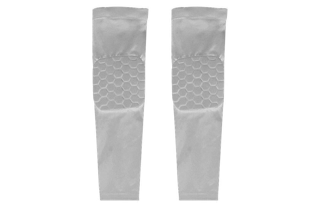 2 Pcs Tennis Elbow Compression Support Sleeve for Golfers Elbow Pain Relief Workout Weightlifting Elbow Brace with Honeycomb Lining -Light Gray / XL