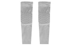2 Pcs Tennis Elbow Compression Support Sleeve for Golfers Elbow Pain Relief Workout Weightlifting Elbow Brace with Honeycomb Lining -Light Gray / XL