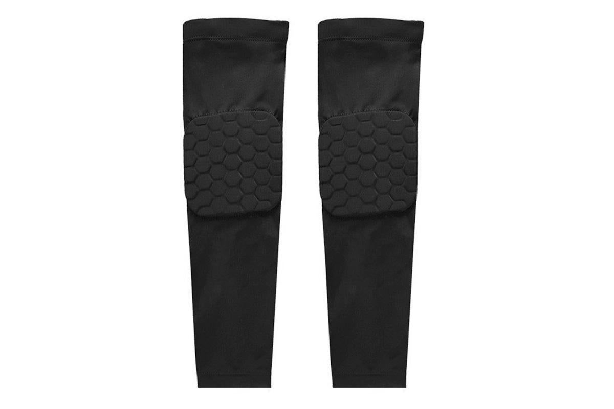 2 Pcs Tennis Elbow Compression Support Sleeve for Golfers Elbow Pain Relief Workout Weightlifting Elbow Brace with Honeycomb Lining -Black / M