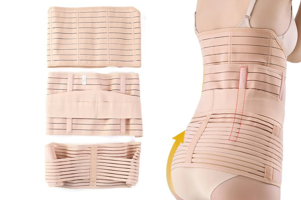 3 in 1 Postpartum Belly Band Waist Shapewear Recovery Girdle After Birth Support - Cuticolor & XL