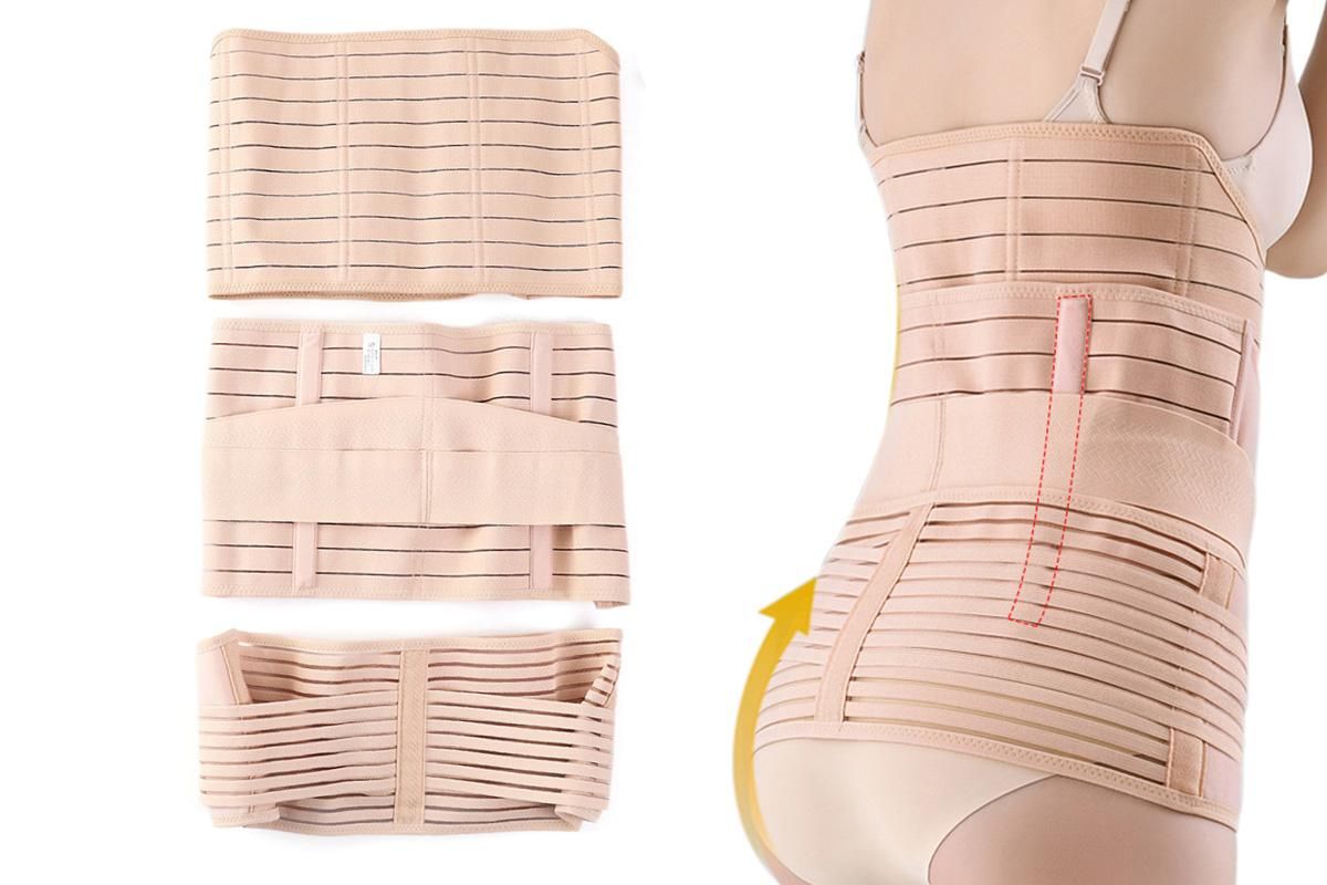 3 in 1 Postpartum Belly Band Waist Shapewear Recovery Girdle After Birth Support - Cuticolor & L