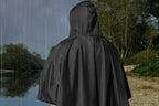 3 in 1 Portable Rain Poncho Waterproof Lightweight Emergency Raincoat with Pocket - Black