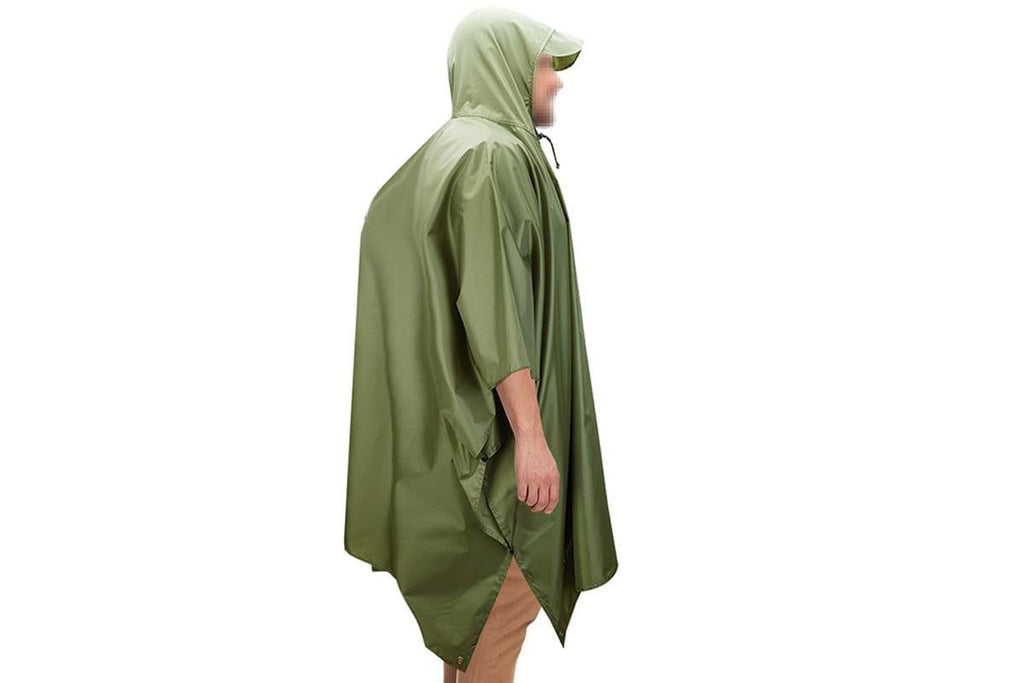 3 in 1 Portable Rain Poncho Waterproof Lightweight Emergency Raincoat with Pocket - Army Green