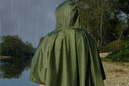 3 in 1 Portable Rain Poncho Waterproof Lightweight Emergency Raincoat with Pocket - Army Green