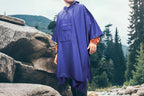 3 in 1 Portable Rain Poncho Waterproof Lightweight Emergency Raincoat with Pocket - Blue