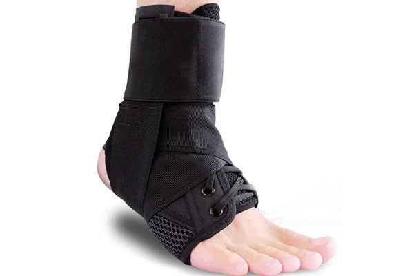 Adjustable Lace Up Ankle Brace Support for Sports Running Basketball - L
