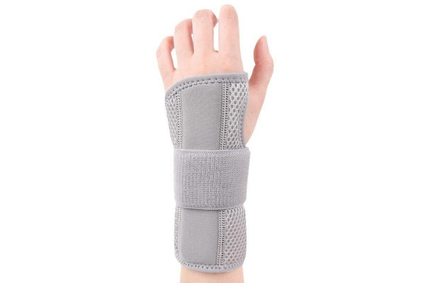 Adjustable Wrist Brace with Removable Steel Splint for Carpal Tunnel Support - Grey & Left & L