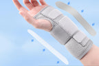 Adjustable Wrist Brace with Removable Steel Splint for Carpal Tunnel Support - Grey & Right & M