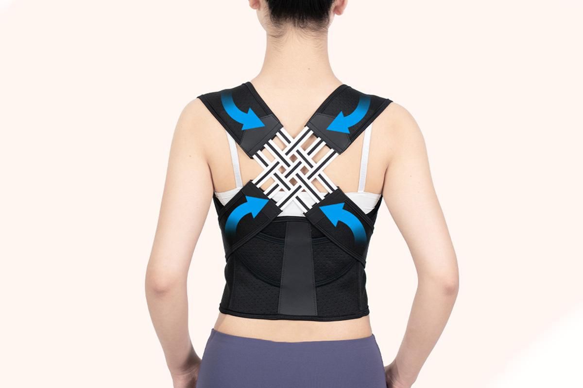 Adjustable Unisex Posture Corrector Shoulder Brace Belt Low Back Support For Women Men -Black / M