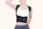 Adjustable Unisex Posture Corrector Shoulder Brace Belt Low Back Support For Women Men -Black / L