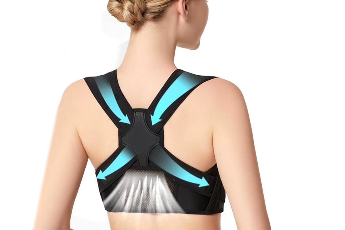 Adjustable Posture Corrector for Posture Correction Back Straightener -Black / L
