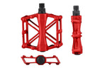 Aluminum Alloy Bike Pedals Wide Platform Lightweight Bicycle Pedals for MTB Road Bikes - Red