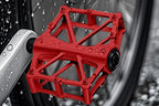 Aluminum Alloy Bike Pedals Wide Platform Lightweight Bicycle Pedals for MTB Road Bikes - Red