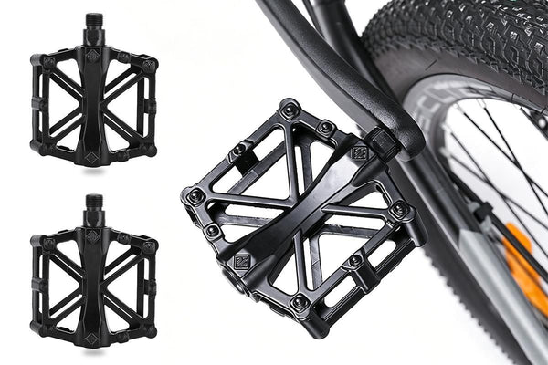 Wide Platform Aluminum Alloy Bike Pedals - Black
