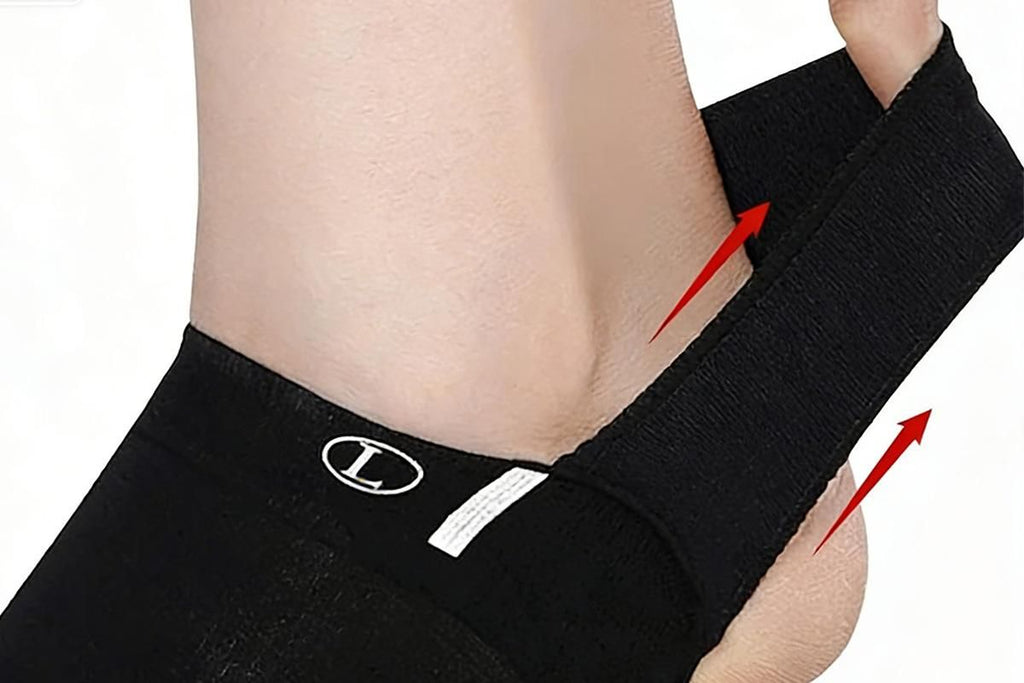 Arch Support Soft Pad Brace Sleeve Ankle Foot Wrap For Feet Flat - Black