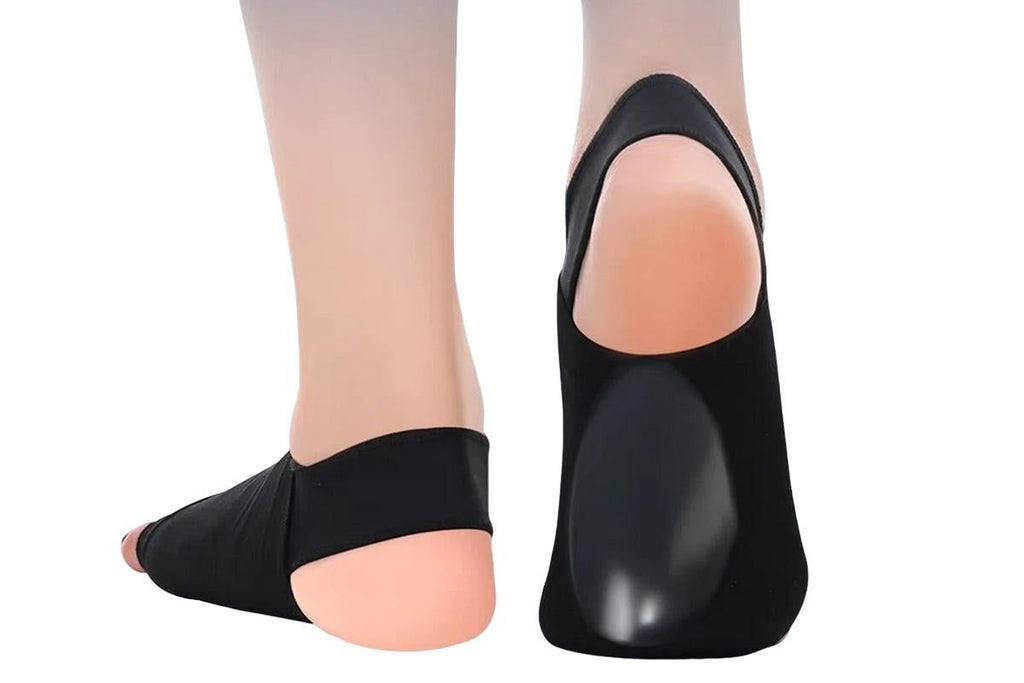 Arch Support Soft Pad Brace Sleeve Ankle Foot Wrap For Feet Flat - Black