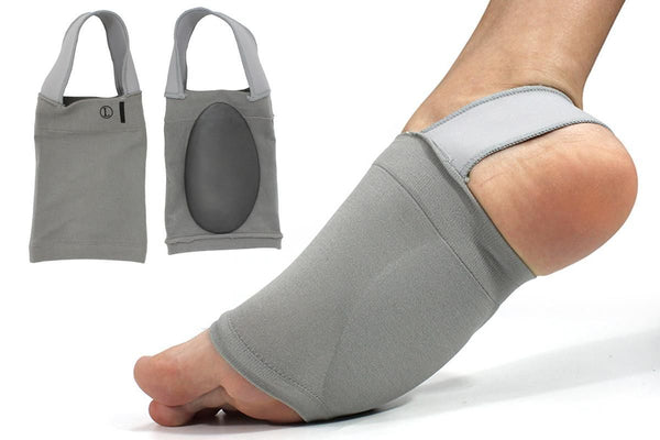 Arch Support Soft Pad Brace Sleeve Ankle Foot Wrap For Feet Flat - Grey