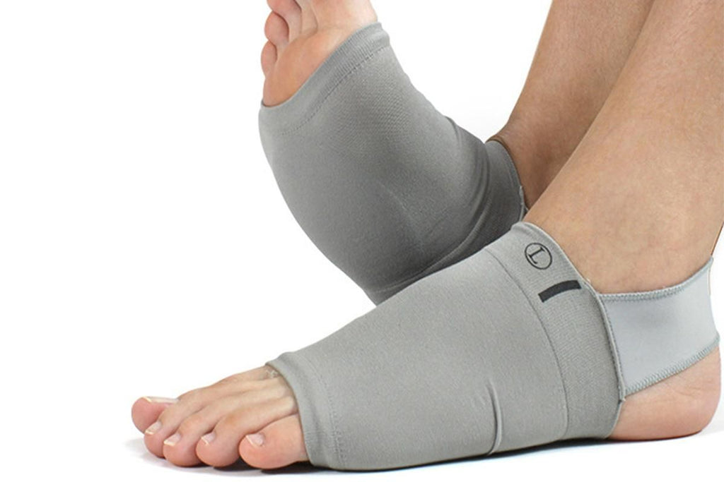 Arch Support Soft Pad Brace Sleeve Ankle Foot Wrap For Feet Flat - Grey