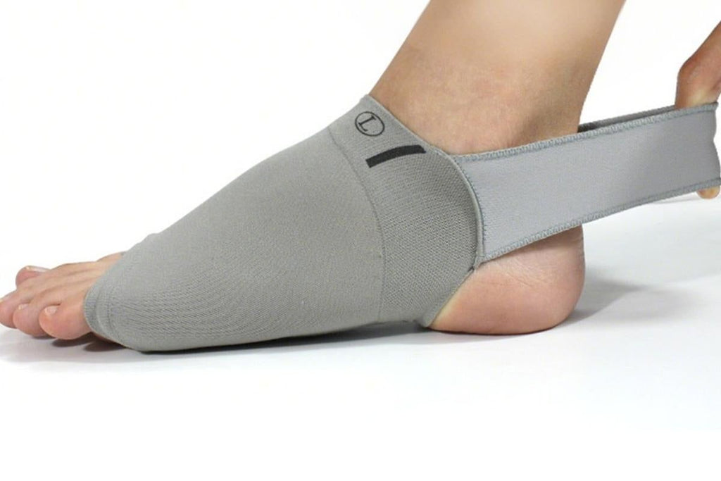 Arch Support Soft Pad Brace Sleeve Ankle Foot Wrap For Feet Flat - Grey