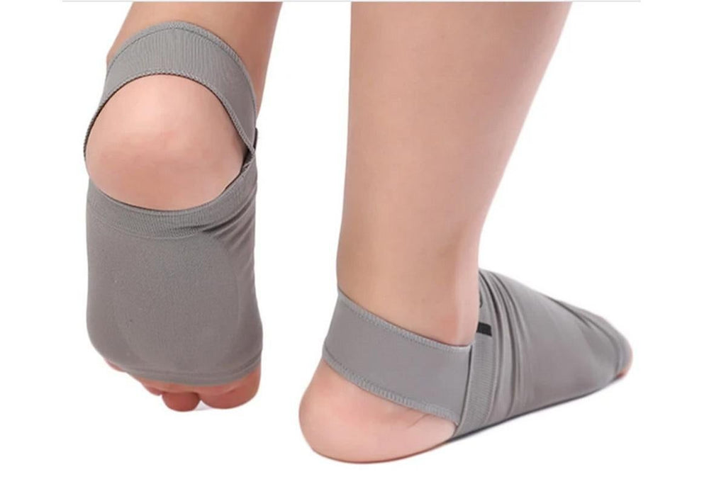 Arch Support Soft Pad Brace Sleeve Ankle Foot Wrap For Feet Flat - Grey