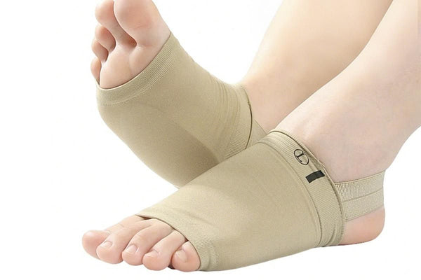 Arch Support Soft Pad Brace Sleeve Ankle Foot Wrap For Feet Flat - Khaki