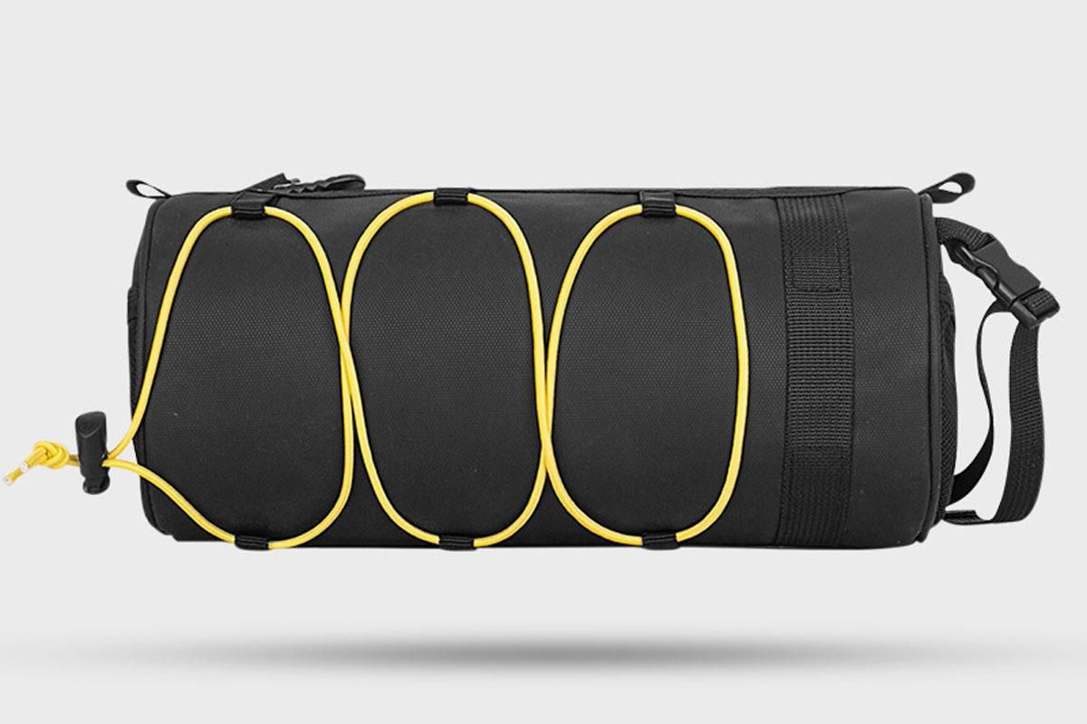 Bike Handlebar Bag Front Bike Bags Handlebar Storage Pouch Pack with Shoulder Strap - Yellow