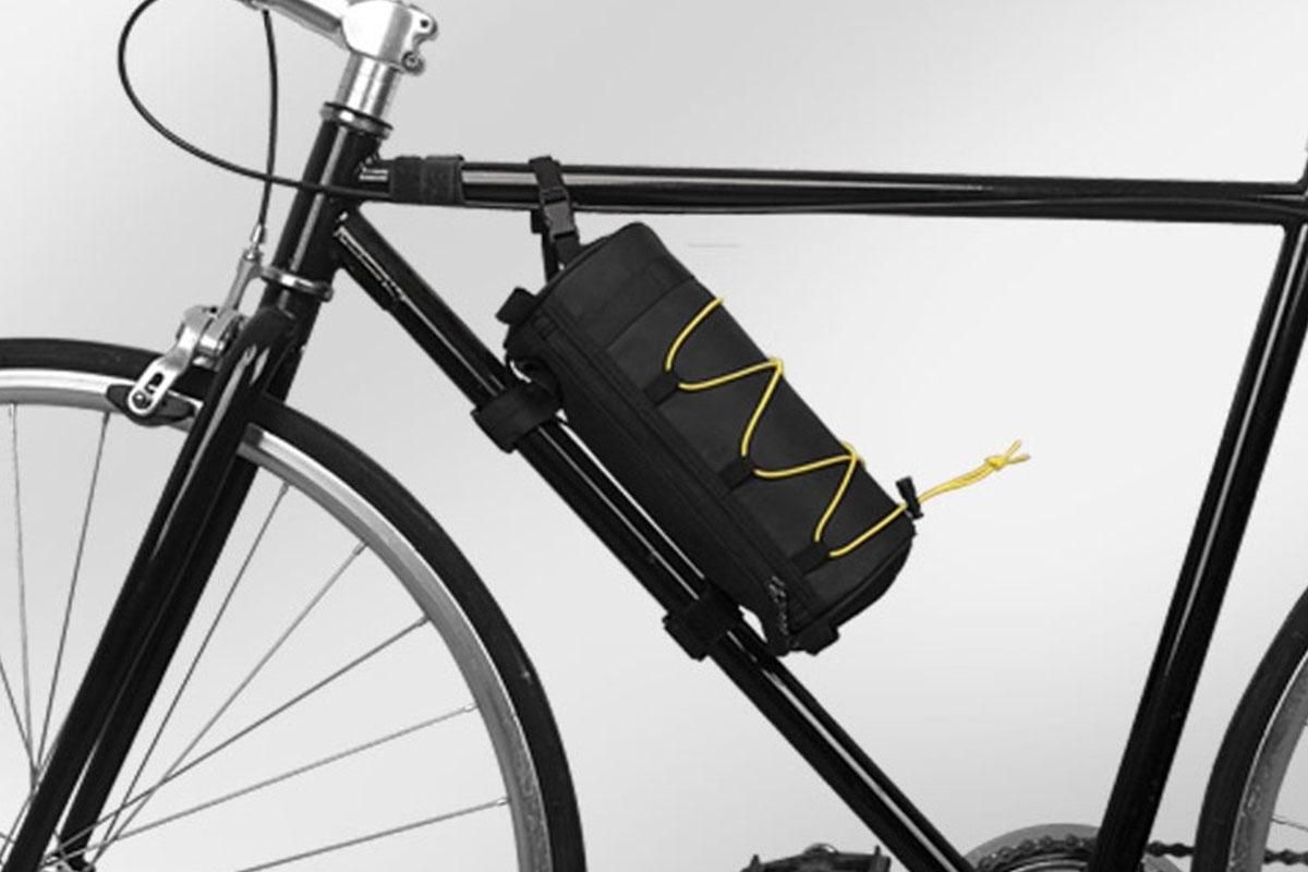 Bike Handlebar Bag Front Bike Bags Handlebar Storage Pouch Pack with Shoulder Strap - Yellow