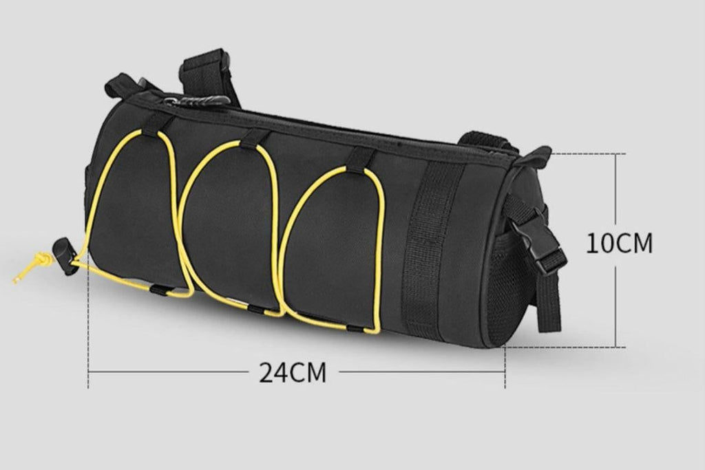 Bike Handlebar Bag Front Bike Bags Handlebar Storage Pouch Pack with Shoulder Strap - Yellow