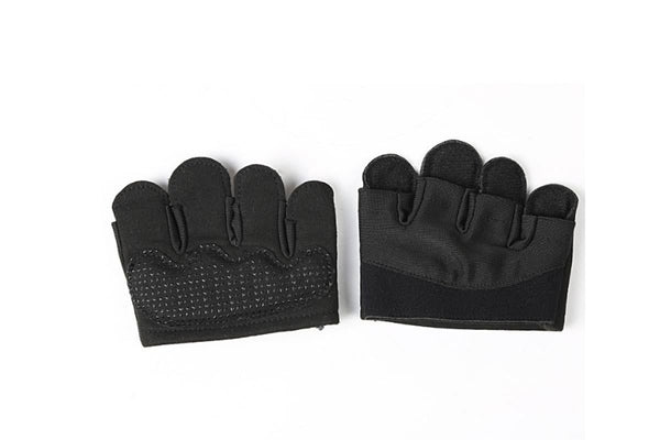Breathable Workout Gloves Silicone Grip Half-Finger Gym Gloves for Weightlifting & Yoga - Black & L