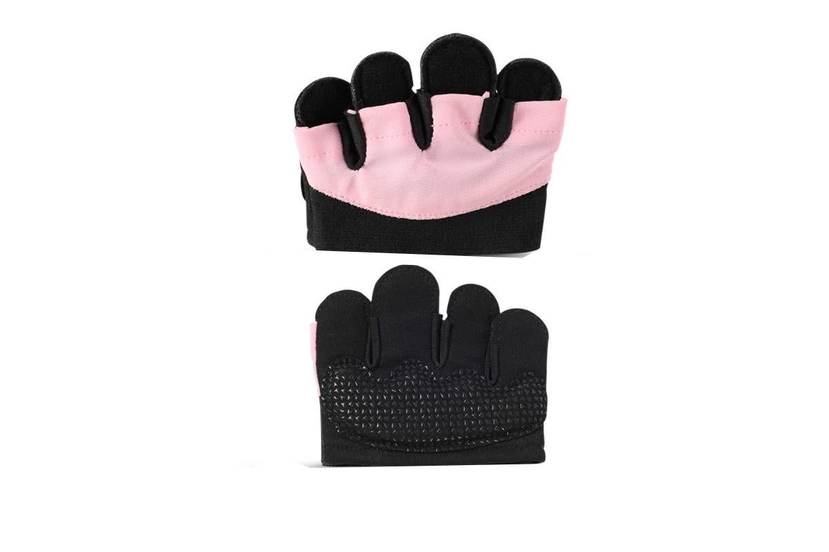 Breathable Workout Gloves Silicone Grip Half-Finger Gym Gloves for Weightlifting & Yoga - Pink & XL