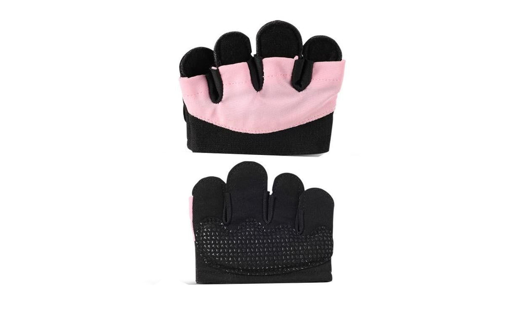 Breathable Workout Gloves Silicone Grip Half-Finger Gym Gloves for Weightlifting & Yoga - Pink & L