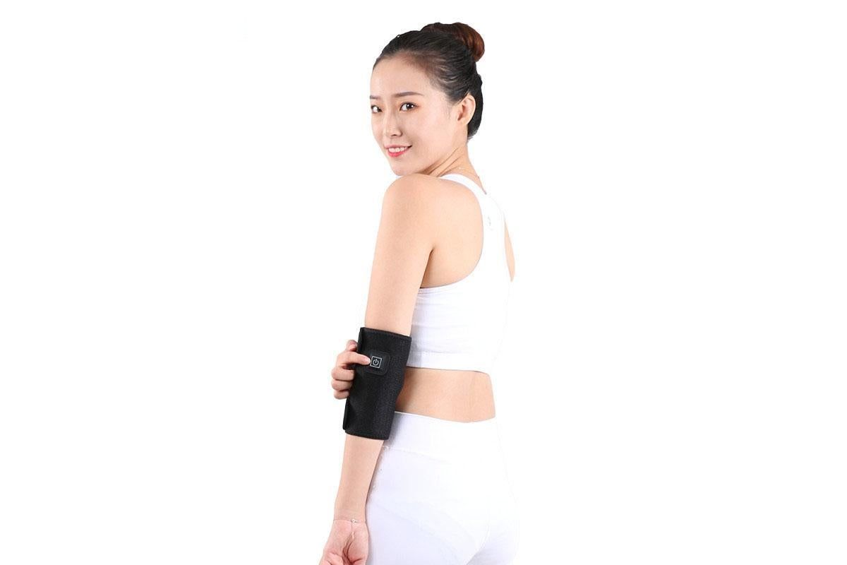 Heated Elbow Brace Adjustable Heating Elbow Wrap Pad With 3 Level Temperature Setting Hot Therapy for Tendonitis - Black
