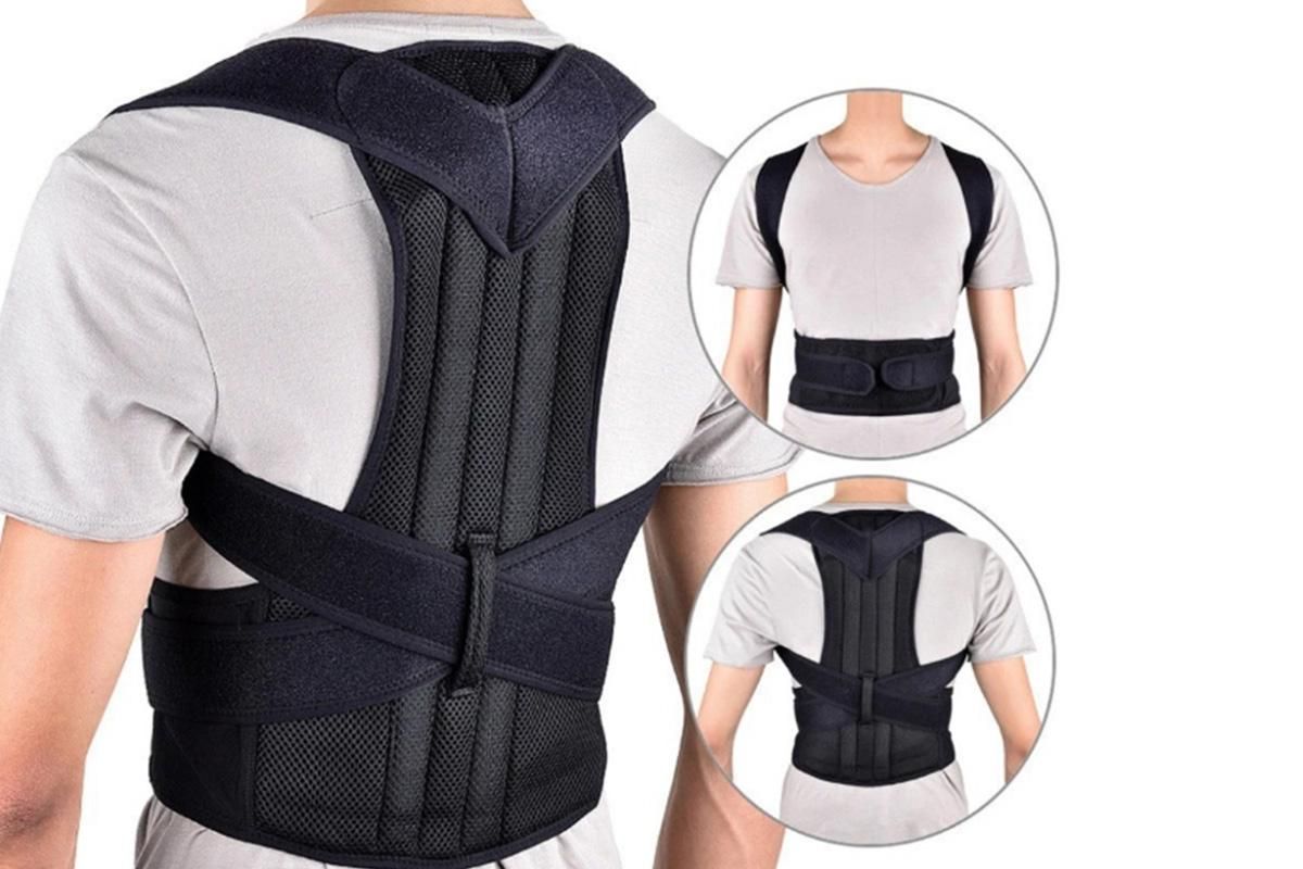 Hook and Loop Shoulder Support Brace Belt Back Posture Correctors -M