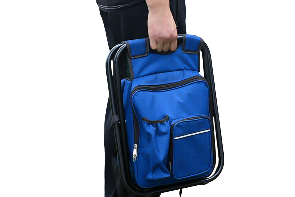 Portable Cooler Stool Multi-Function Folding Fishing Chair - Blue