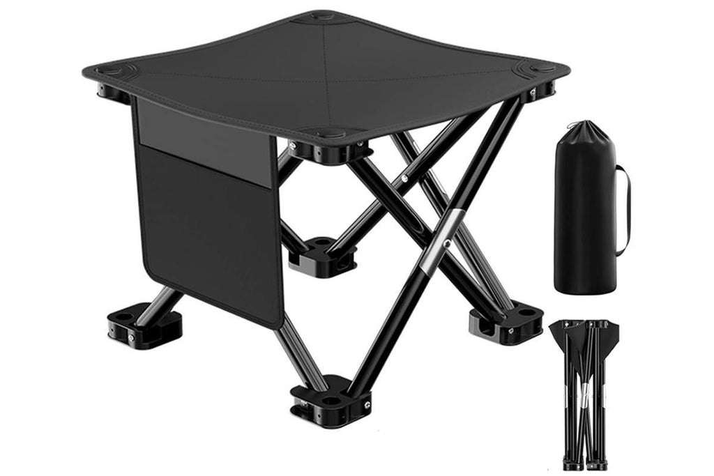 Portable Folding Camping Stool for Fishing Hiking Camping Seat with Carry Bag -Beige / S